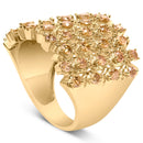 10K Yellow Gold 2.0 Cttw Brown Diamond Mesh Link Cocktail Ring-4