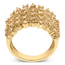 10K Yellow Gold 2.0 Cttw Brown Diamond Mesh Link Cocktail Ring-5