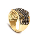 10K Yellow Gold Plated .925 Sterling Silver 1.0 cttw Champagne Diamond Crossover Ring-4