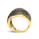 10K Yellow Gold Plated .925 Sterling Silver 1.0 cttw Champagne Diamond Crossover Ring-5