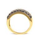 10K Yellow Gold Plated .925 Sterling Silver 3/4 cttw Champagne Diamond Band Ring-5