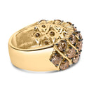 10K Yellow Gold Plated .925 Sterling Silver 3.0 Cttw Champagne Diamond Multi Lattice Band Ring - Size 7-2