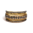 10K Yellow Gold Plated Sterling Silver 1.00 Cttw Champagne Diamond Multi Layer Band Ring-1