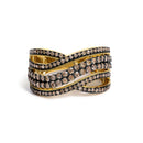 10K Yellow Gold Plated .925 Sterling Silver 1.0 cttw Champagne Diamond Highway Ring-1