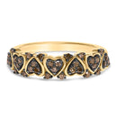 10K Yellow Gold Plated .925 Sterling Silver 1/3 cttw Natural Diamond Band Ring - Size 7-1