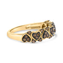 10K Yellow Gold Plated .925 Sterling Silver 1/3 cttw Natural Diamond Band Ring - Size 7-2