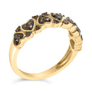 10K Yellow Gold Plated .925 Sterling Silver 1/3 cttw Natural Diamond Band Ring - Size 7-3
