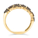 10K Yellow Gold Plated .925 Sterling Silver 1/3 cttw Natural Diamond Band Ring - Size 7-5