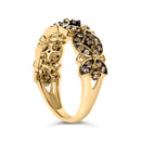10K Yellow Gold Plated .925 Sterling Silver 3/8 Cttw Champagne Diamond Lattice Work Band Ring - Size 7-4