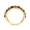 10K Yellow Gold Plated .925 Sterling Silver 3/8 Cttw Champagne Diamond Lattice Work Band Ring - Size 7-5