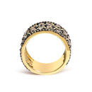 10K Yellow Gold Plated Sterling Silver 2-1/2 Cttw Champagne Diamond Wavy Band Ring-5