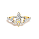 14K Yellow Gold Plated .925 Sterling Silver 1/4 Cttw Diamond Fleur-de-Lis Ring-1