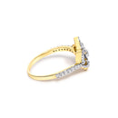 14K Yellow Gold Plated .925 Sterling Silver 1/4 Cttw Diamond Fleur-de-Lis Ring-2