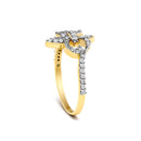 14K Yellow Gold Plated .925 Sterling Silver 1/4 Cttw Diamond Fleur-de-Lis Ring-4