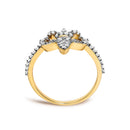 14K Yellow Gold Plated .925 Sterling Silver 1/4 Cttw Diamond Fleur-de-Lis Ring-5