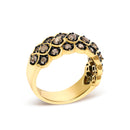 10K Yellow Gold Plated Sterling Silver 1.0 Cttw Brown Diamond Scalloped Motif Band Ring-3