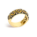 10K Yellow Gold Plated Sterling Silver 1/2 Cttw Champagne Diamond Star Motif Band Ring-3