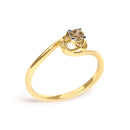 14K Yellow Gold Plated Sterling Silver 1/5 Ct Light Brown Diamond Bypass Solitaire Ring-3