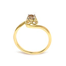 14K Yellow Gold Plated Sterling Silver 1/5 Ct Light Brown Diamond Bypass Solitaire Ring-5