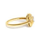 14K Yellow Gold Plated Sterling Silver 1/3 Cttw Lab Grown Diamond Floral Motif Solitaire Ring-2