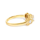 14K Yellow Gold Plated Sterling Silver 1/2 Cttw Lab Grown Diamond Floral 3-Stone Ring-2