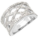0.92 Carat Genuine White Diamond .925 Sterling Silver Ring-1