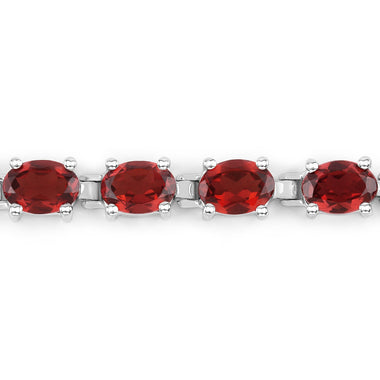 15.30 Carat Genuine Garnet .925 Sterling Silver Bracelet - 0
