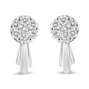 14K White Gold 3/4 Cttw Diamond Floral Cluster Drop and Dangle Stud Earrings (H-I Color, I1-I2 Clarity)-2