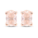 18K Rose Gold Plated 0.80 Carat Genuine Morganite .925 Sterling Silver Earrings-1