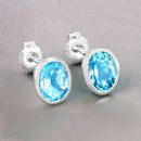 4.00 Carat Genuine Swiss Blue Topaz .925 Sterling Silver Earrings-4