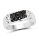 0.23 Carat Genuine Black Diamond .925 Sterling Silver Ring-1
