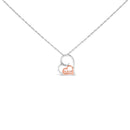 14K Rose Gold Plated Sterling Silver Diamond Accent Mom Heart Pendant Necklace-1