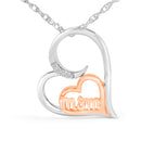14K Rose Gold Plated Sterling Silver Diamond Accent Mom Heart Pendant Necklace-2