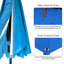 10ft Cantilever Supported Bar Umbrella 8 Rib Replacement Canopy Capri Blue Olefin-6