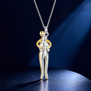 925 Sterling Silver Plated White Gold & Gold Necklace 40+5cm for Women-1
