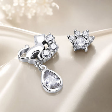S925 Sterling Silver Earrings with Oxidized Finish and Pavé Setting CZ - 0