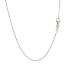 14k White Gold Oval Cable Link Chain 0.6mm-3