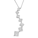 10K White Gold 1 cttw Diamond Snake Curved Pendant Necklace (H-I, I1-I2)-2