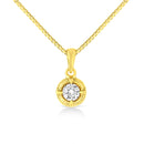 14K Yellow Gold Plated .925 Sterling Silver 1/2 Cttw Brilliant Round Cut Diamond Solitaire Milgrain 18" Pendant Necklace (K-L Color, I2-I3 Clarity)-4