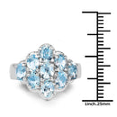 3.24 Carat Genuine Blue Topaz .925 Sterling Silver Ring-3