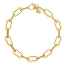 14k Yellow Gold Diamante Paperclip Chain Bracelet (7.00 mm)-2