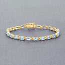 11.22 Carat Genuine Blue Topaz .925 Sterling Silver Bracelet-3