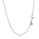 14k White Gold Wire Paperclip Chain (2.7mm)-3