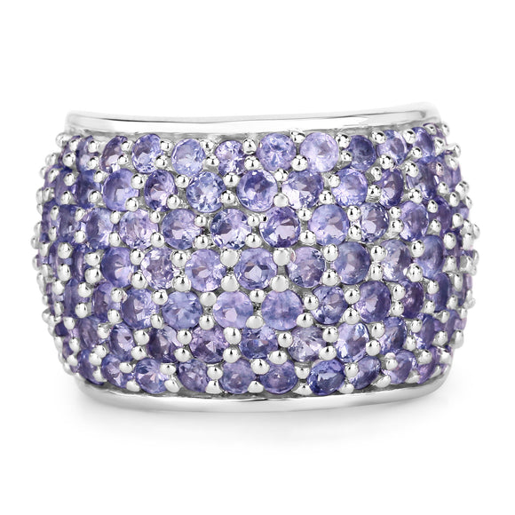 4.22 Carat Genuine Tanzanite .925 Sterling Silver Ring