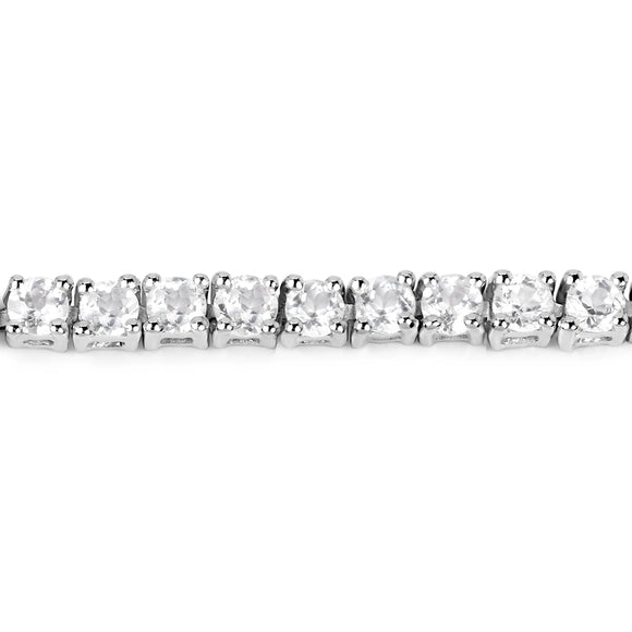 4.96 Carat Genuine White Topaz .925 Sterling Silver Bracelet