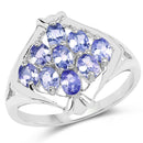 1.53 Carat Genuine Tanzanite .925 Sterling Silver Ring-1