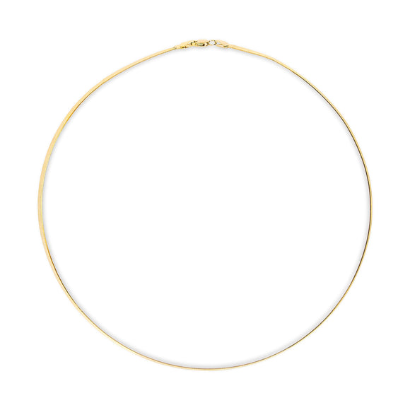 Unisex Solid 14K Yellow Gold 2.8mm Imperial Herringbone Chain Necklace - 18" Inches