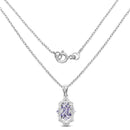 1.03 Carat Genuine Tanzanite & White Topaz .925 Sterling Silver Pendant-2