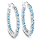 1.73 Carat Genuine Swiss Blue Topaz .925 Sterling Silver Earrings-1