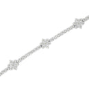 .925 Sterling Silver 1.0 cttw Miracle-Set Diamond Floral Station Tennis Bracelet (I-J Color, I3 Clarity) - 7-1/2"-3